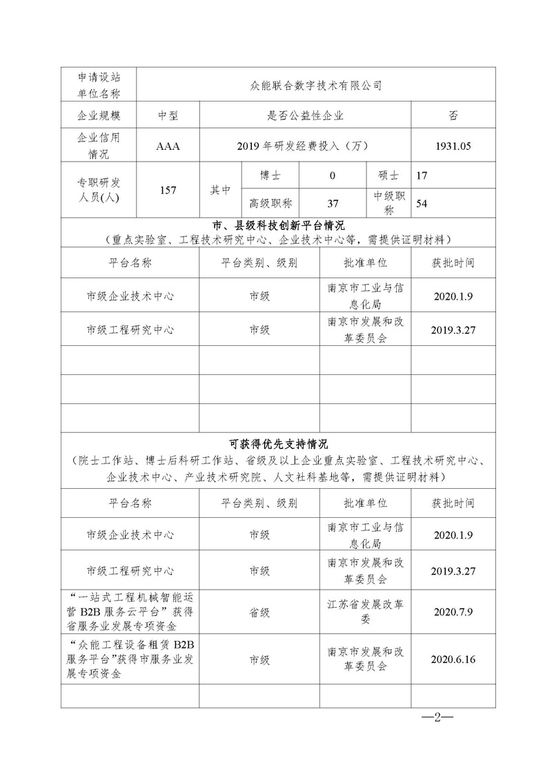 关于申请2020年江苏省研究生工作站的公示